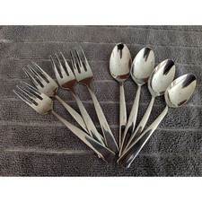 Oneida Community Stainless PAUL REVERE Child Toddler 4 Forks/ 4 Spoons - 4-Tine