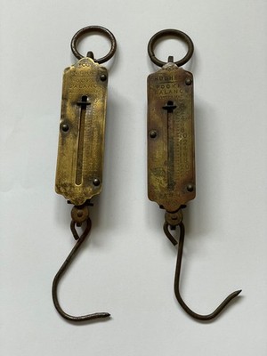 2 x Vintage Hughes Messing Taschenwaage Waage 0-25 Patent No 5