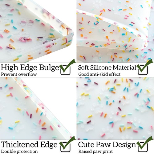 Dog Food Mat Anti-Slip Dog Bowl Mats for Food and Water, Waterproof Pet Place... - Picture 4 of 9