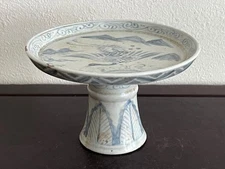 Chinese Ming Dynasty Footed Plate / W 13.3[cm] Qing Yuan Song Pot Vase