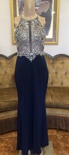 Jovani vintage Rhinestone Embellished midnight Gown Size 2