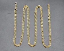 Antique Art Deco Gold-Plated Double Long Sautoir/Pocket Watch Chain France/1920s
