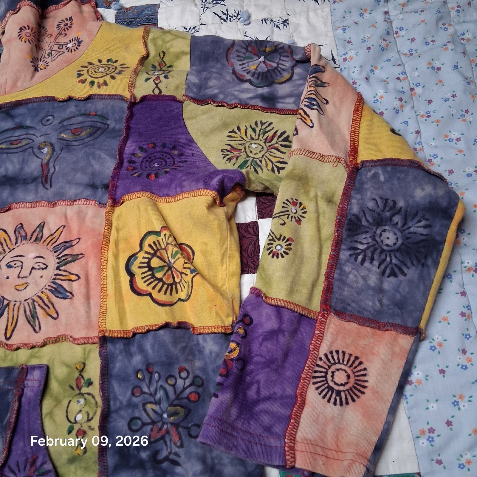 Rising International Full Zip Patch Work Boho Hoo… - image 2