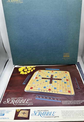 Vintage 1977 Scrabble Deluxe Ed. Turntable Board W/ Complete Tiles S & R Games - Picture 5 of 7