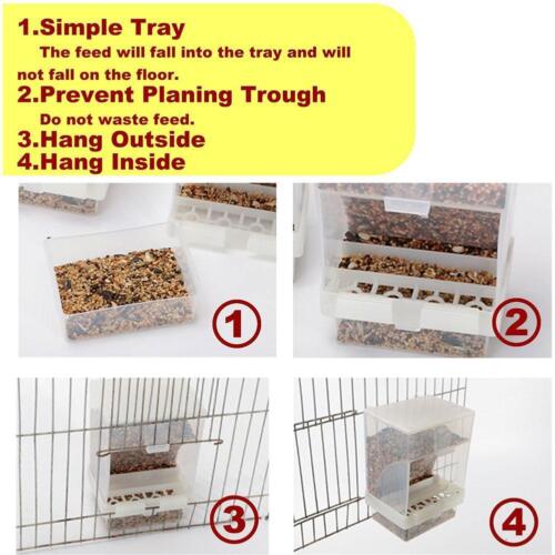 Transparent Automatic Bird Feeder No-Mess Cage Accessories Pet Supplies - Picture 8 of 12
