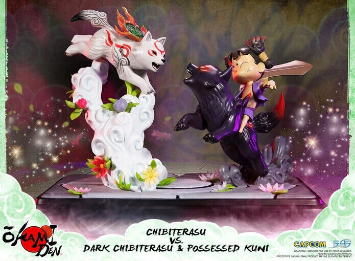 Okamiden (Chibiterasu VS Dark Chibiterasu & Possessed Kuni) RESIN Statue - Image 2