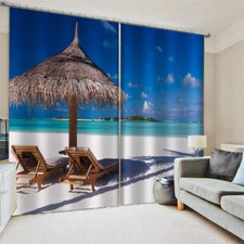 Line Comprehensive Convenience Blue Printing 3D Blockout Curtains Fabric Window