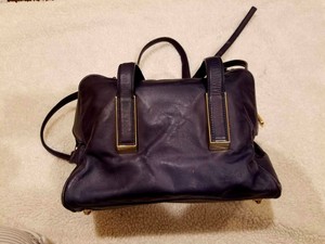 Pour La Victoire Navy Blue Leather Convertible Satchel Shoulder Bag Image Is Loading Pour La Victoire Navy Blue Leather Convertible Satchel