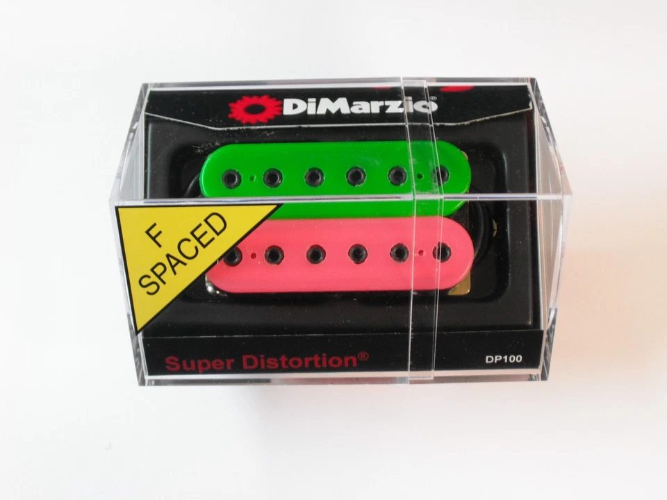 DiMarzio F-spaced Super Distortion Bridge Pink/Green W/Black Poles DP 100 - Image 1 of 1