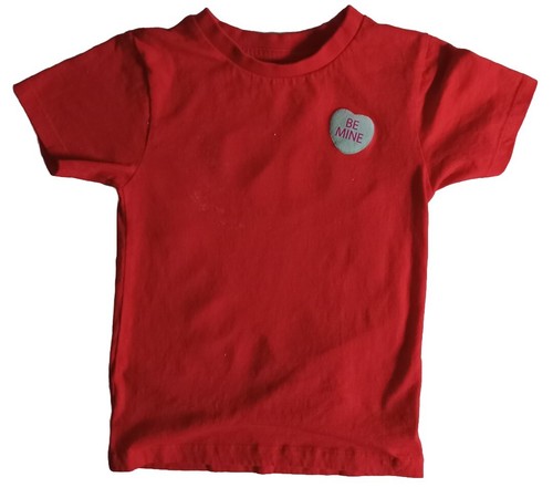 Valentines Day Shirts For Boys/Conversation Hearts/BE MINE Red Graphic T/S-4T - Picture 2 of 6