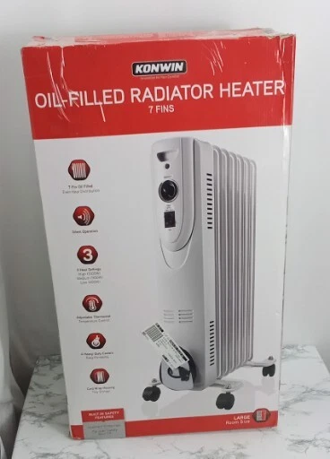 Konwin 1500 Watt Electric Oil Filled Radiator Heater - White 7-Fins For LG  Room | eBay