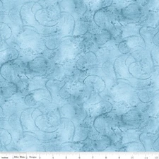 YARD ~ Swirls On Blue, Blender By Riley Blake $3.99 Ships ANY Amount Of Fabric