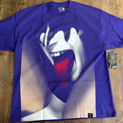 Extremely Rare Vintage New KISS Gene Simmons Dissizit ''Hit N Licks'' T-Shirt Purp