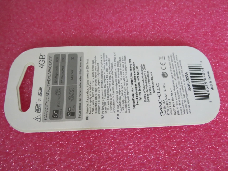 Dane-Elec 4GB.SDHC Class 4 High Speed Smartphone Camera SD Card Brand New  - Image 3 of 4