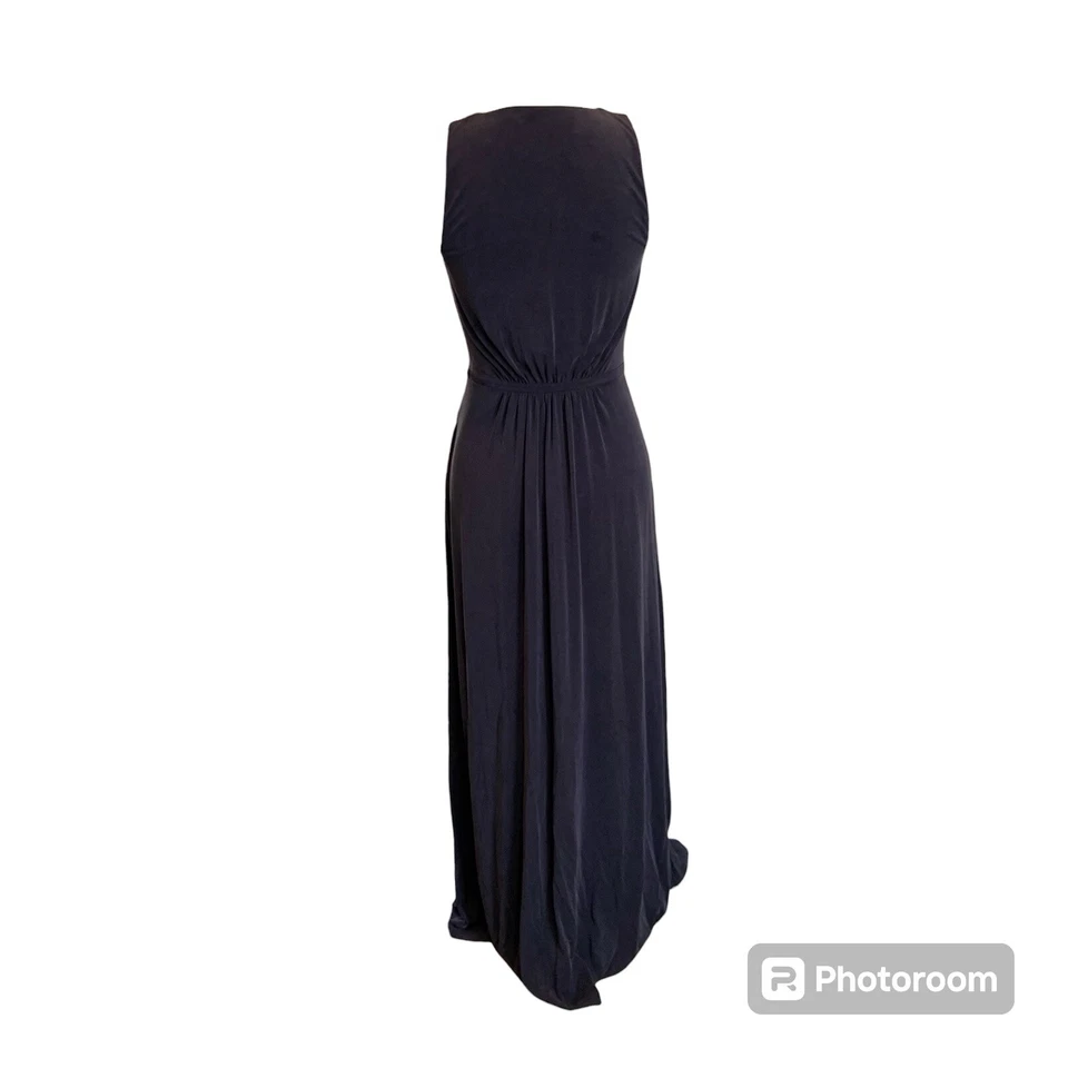 Maxi Vestido Sanna Moulinette Soeurs Anthropologie Azul Índigo Sobrepelliz Talla XS Foto 2 de 4