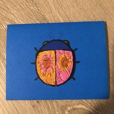 Vintage Carol Cards Note Cards - Set of 8 - Bug Beetle Insect Blank Bright Pop