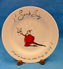 Pottery Barn Santa Baby Christmas Salad Plate Forgot One Little Thing the Ring