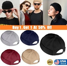 Oversize Brimless Cap Men Skullcap Rolled Cuff No Visor Beanie Sailor Hat Gift