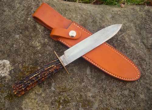 Vintage Stag Original J Russell & Co Green River Works Bowie Hunting Knife - Picture 14 of 15