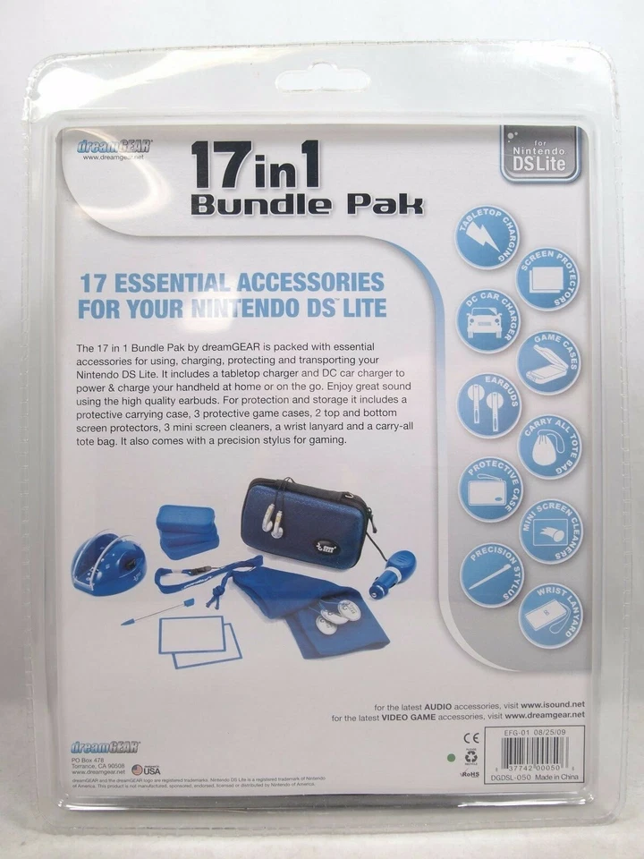 Dream Gear Nintendo DS Lite 17 в 1 комплект аксессуаров чехол зарядная док-станция новый - Изображение 2 из 4