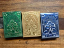 3 Babylon Gold Green Blue Playing Card Deck Set by Riffle Shuffle Sealed 9️⃣💎