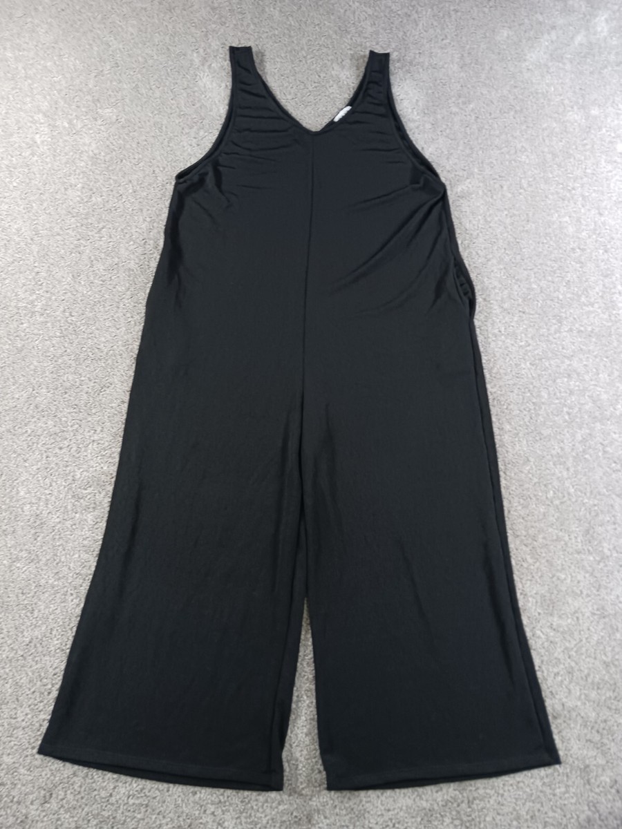 SPLA Womens Jumpsuit M/L Black Sleeveless Polyester Wide Leg