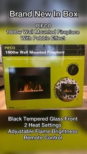 PIFCO 1800w Wall Mounted ElectricFireplace With Pebble Effect New