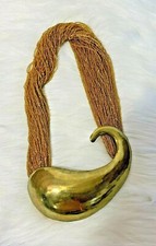 VINTAGE Caravan International Gold Beaded Brass Adjustable Belt