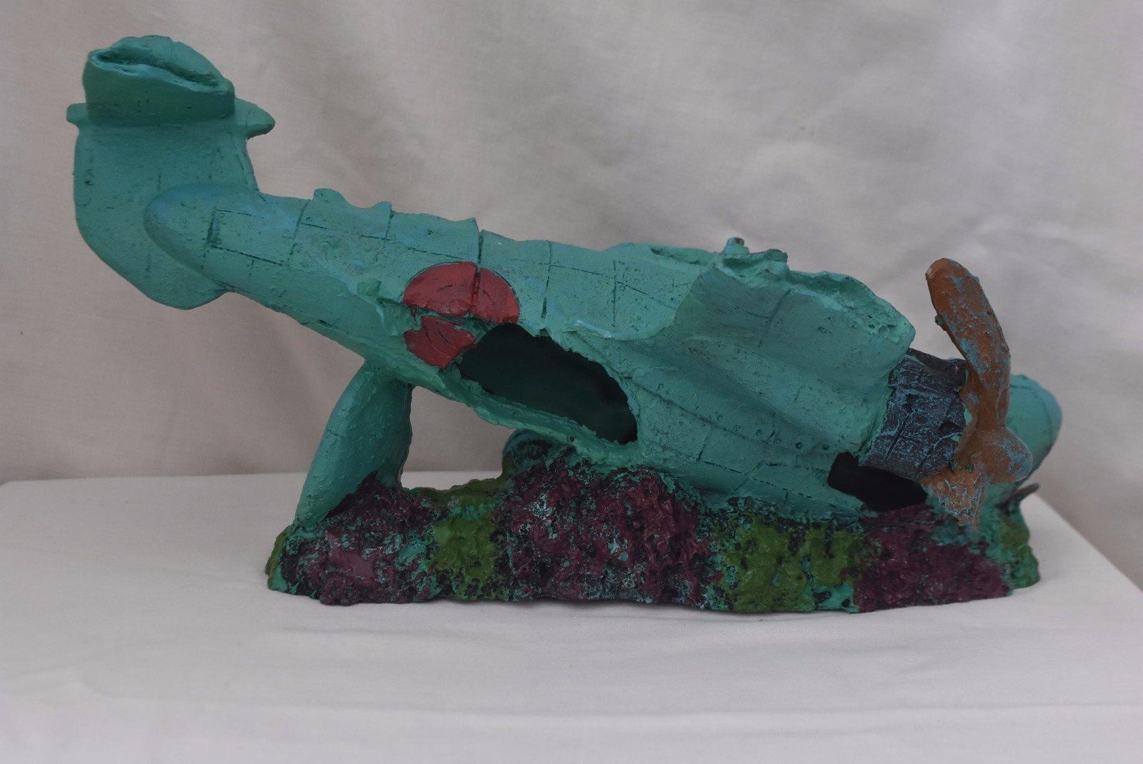 Aquarium Ornament PLANE WRECK 34cm crashed fish tank aeroplane ruin