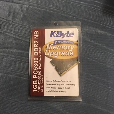 1 PACK K-Byte PC5300 1 GB DDR2 NB 200 Pin Notebook Memory Upgrade