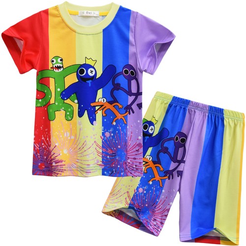 Roblox Rainbow Friends Kids Boys T-Shirt Shorts Set Short Sleeve Top Pajamas Set - Picture 8 of 12
