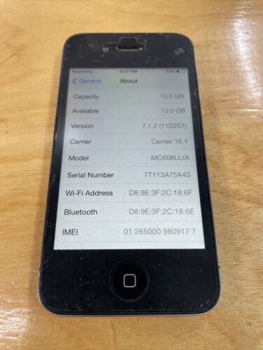 EXCELLENT Apple iPhone 4 16 Go Verizon At&t T-Mobile MetroPCS MC608ll/a - Photo 1 sur 6