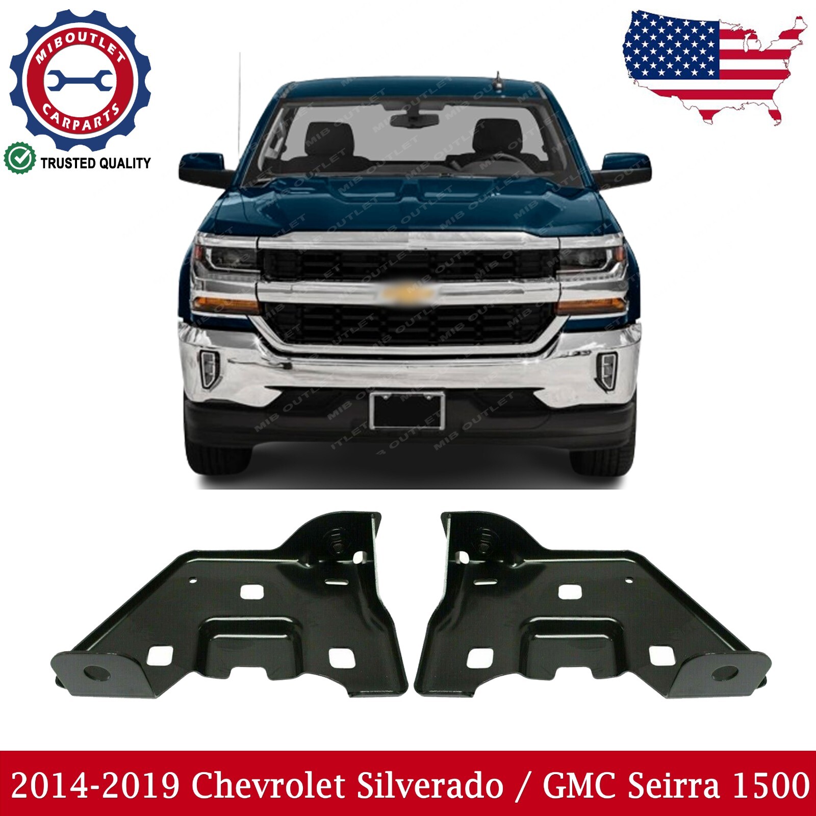 Right Rear Bumper Bracket Impact Bar Bracket; W/o Corner Step – CHEVROLET SILVERADO 1500 2014 - Foto 7