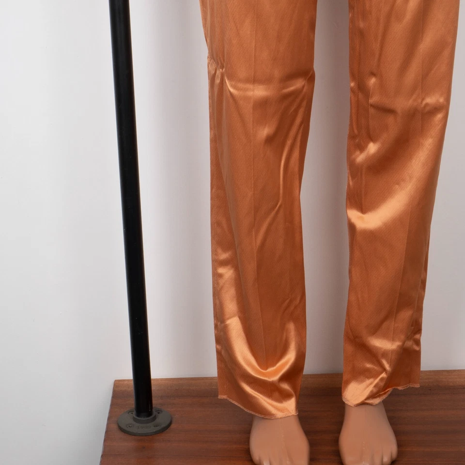 JUST CAVALLI Women's High Waist Dress Orange Viscose Pants Size 48 / XL - Image 3 of 4