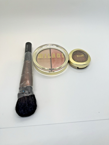 Milani Highlighter Duo 110 SUPERCHARGED, BELLA BRONZE METALLIC & AURA SCIE BRUSH