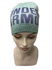 Under Armour Teal Green Youth One Girls Size Knit Stretch Winter Cap Hat EUC