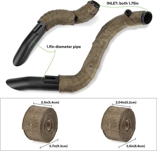 Tubos de escape LAF 2" para Harley Touring Sportster Softail con brida negra Foto 3 de 4