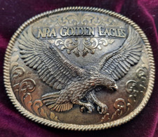 NRA Golden Eagles Belt Buckle Vintage 920684 Limited Edition Made In USA