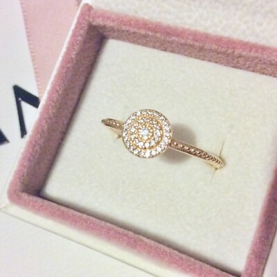 NEW Genuine Pandora 14ct Gold Radiant Elegance Sparkle Ring