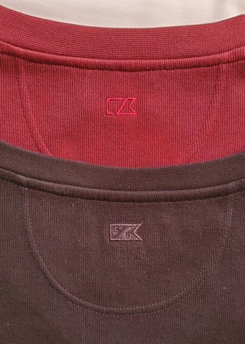 CUTTER & BUCK 2 Lot Sweater Vest Mens Large V-Neck Navy Maroon Golf Cotton - Picture 10 of 10