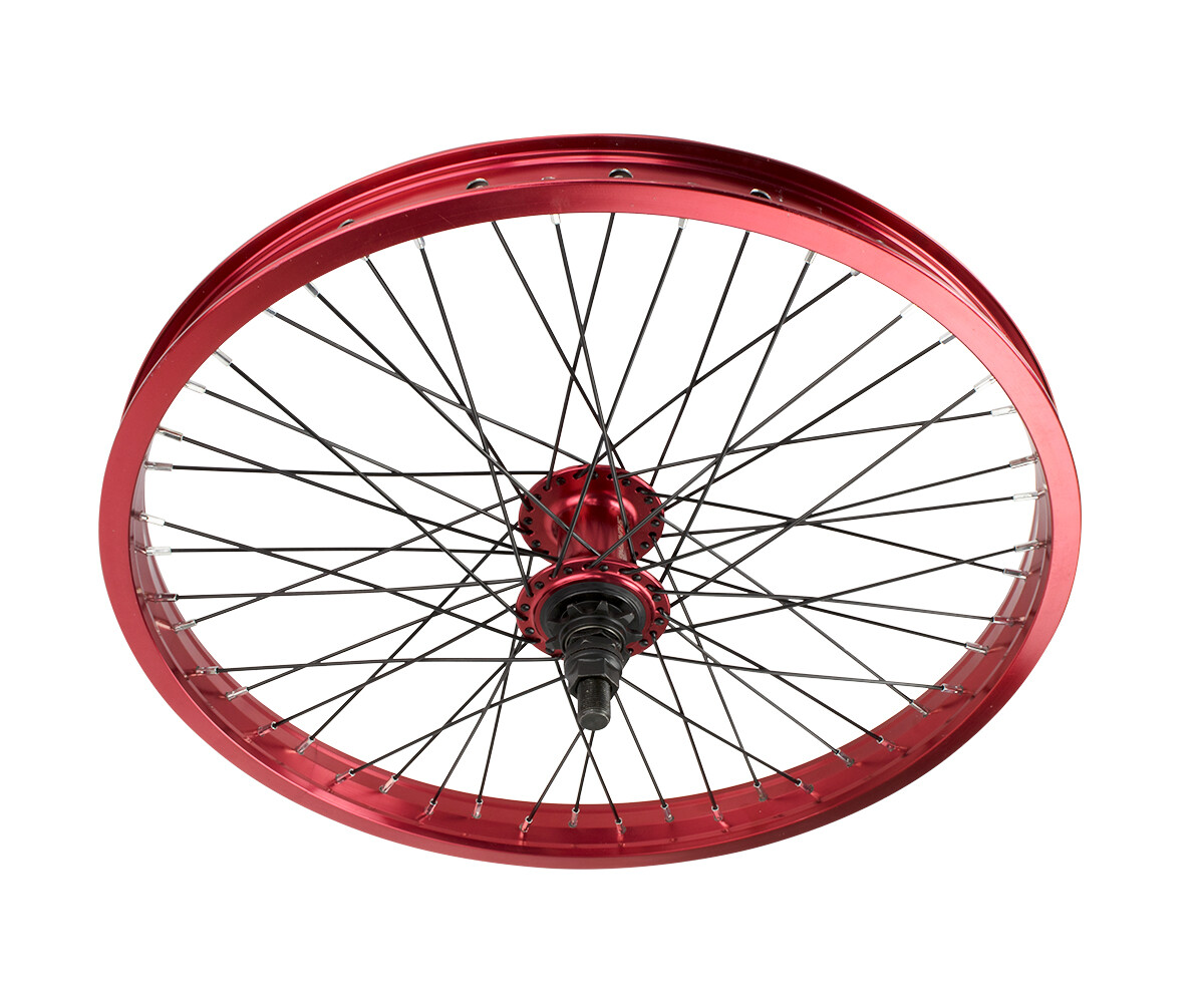 Coppia Cerchi BMX 20" Alta – Posteriore Con Ingranaggio 9T, Anteriore, Rosso