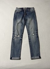 KanCan 3/25 27x28.5 Claire Mid Rise Boyfriend Distressed Women  s Jeans