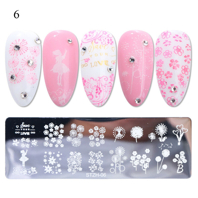 Nail Stamping Plates Nail Art Templates Transfer Stencil DIY Nail ...