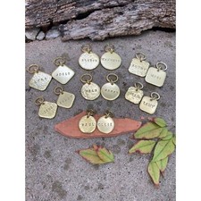 THICK Pet ID Name Tags Highest Quality Custom Hand-Stamped Brass Collar Heavy