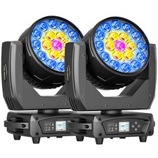 2x 380W LED Zoom Moving Head Stage Light RGBW DMX Beam Wash Lighting DJ Disco