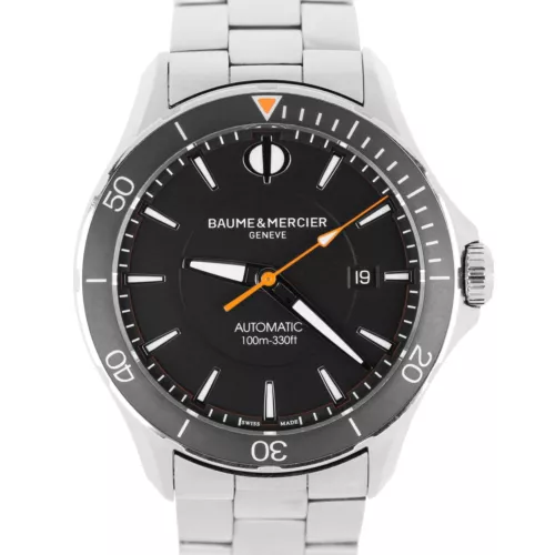 Baume & Mercier Clifton Club PAPERS Steel Black Orange 42mm M0A10340 Watch BOX