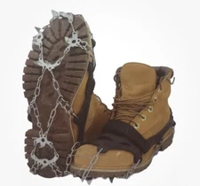 Henoty Crampons-19 Spikes Ice Cleats Traction Snow Grips for Hiking Boots L