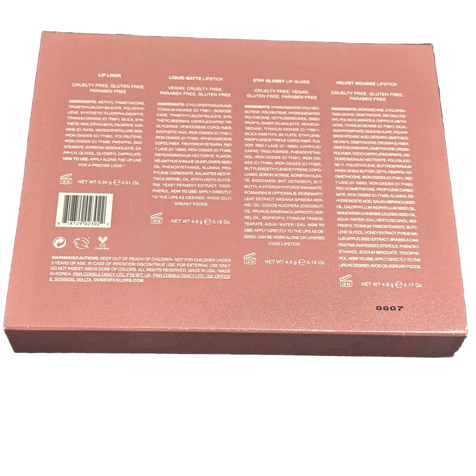 Dose Of Colors Stone Matte Liquid Lipstick Lip Gloss Mousse Lip Liner