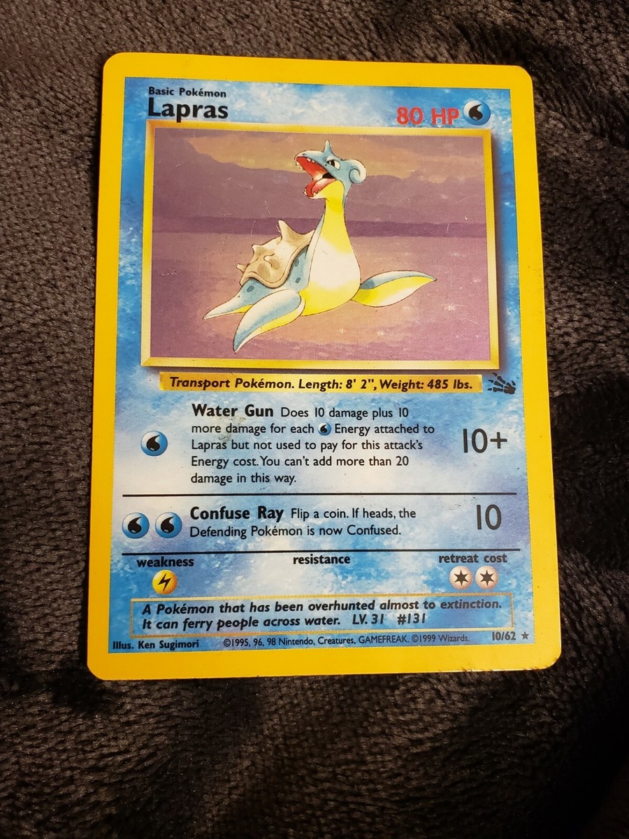 1999 lapras pokemon card Should I Grade It? Pokmon Hit Points110 HP Form Lapras 1999 Fossil #25/62 1st
