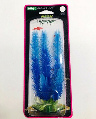 Artificial Plants Neon Aquarium Decorations Tank Plastic Blue